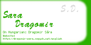 sara dragomir business card